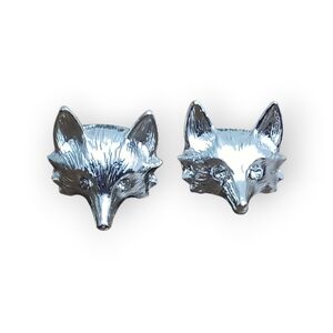🌟3/$15 Silver 3D Fox Earrings